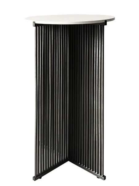 Коктейльный стол Shredder Black Circle c белой столешницей - Фото основное 1