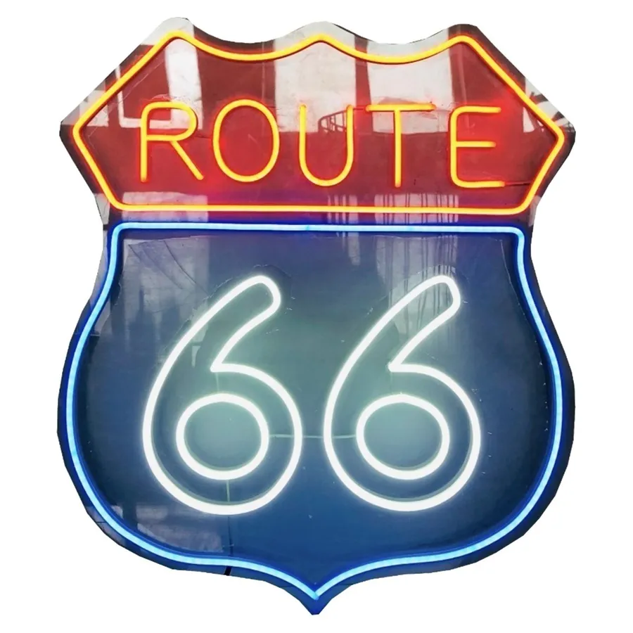 Неоновая надпись Route 66 - Фото миниатюра 1