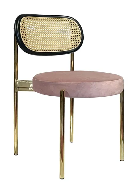 Стул Modern Gold, Black Rotango + Pink Lipstick - Фото основное 1