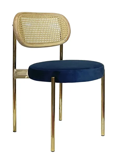 Стул Modern Gold, Natural Rotango + Navy - Фото основное 1