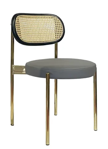 Стул Modern Gold, Black Rotango + Basic серый (ЭКО-КОЖА) - Фото основное 1