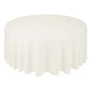 Скатерть сатин premium, круглая, молочная