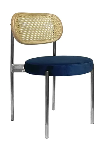 Стул Modern Silver, Natural Rotango + Navy - Фото основное 1
