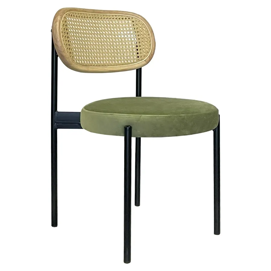 Стул Modern Black, Natural Rotango + Matcha - Фото основное 1