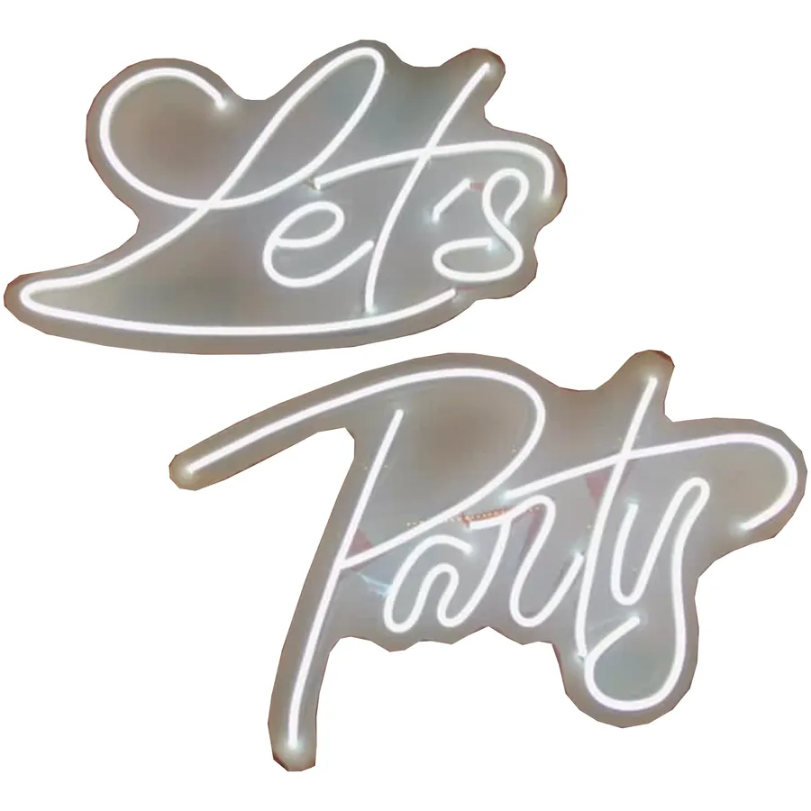 Неоновая надпись "Let's Party" - Фото миниатюра 1