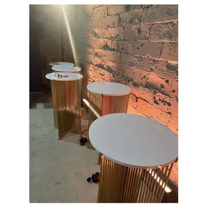 Коктейльный стол Shredder Gold Circle c белой столешницей - Фото 3