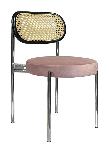 Стул Modern Silver, Black Rotango + Pink Lipstick - Фото основное 1