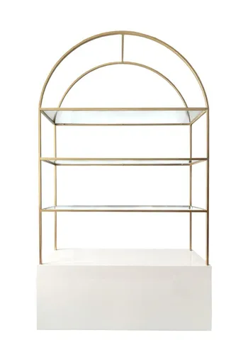 Стеллаж с белой тумбой Archie White Gold - Фото основное 1