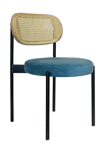 Стул Modern Black, Natural Rotango + Teal - Фото основное 1