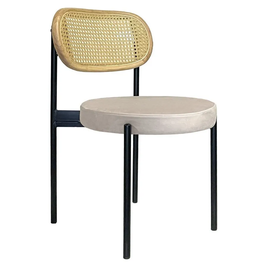 Стул Modern Black, Natural Rotango + Cream Bisquit - Фото основное 1