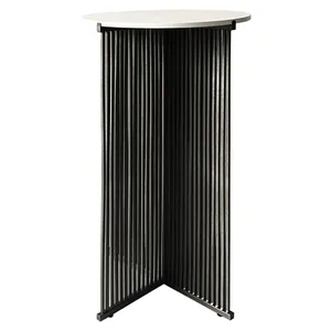 Коктейльный стол Shredder Black Circle c белой столешницей