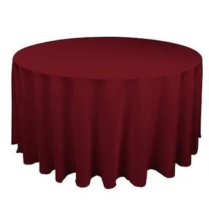 Скатерть полиэстер, бордовая, ПЛОТНАЯ, круглая