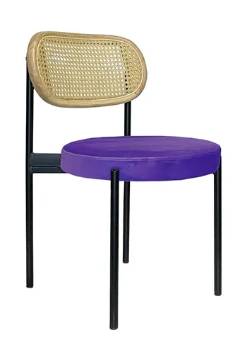 Стул Modern Black, Natural Rotango + Mysterious Purple - Фото основное 1