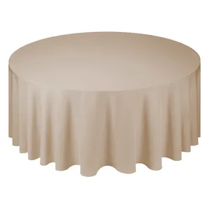 Скатерть полиэстер, беж теплый, ПЛОТНАЯ, бесшовная, прямоугольный