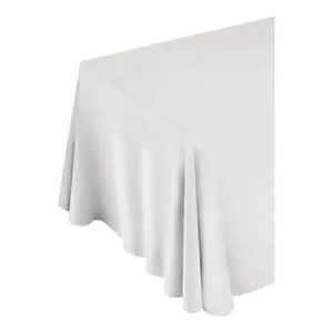 Скатерть велюр, бесшовная, прямоугольная, молочная Grand