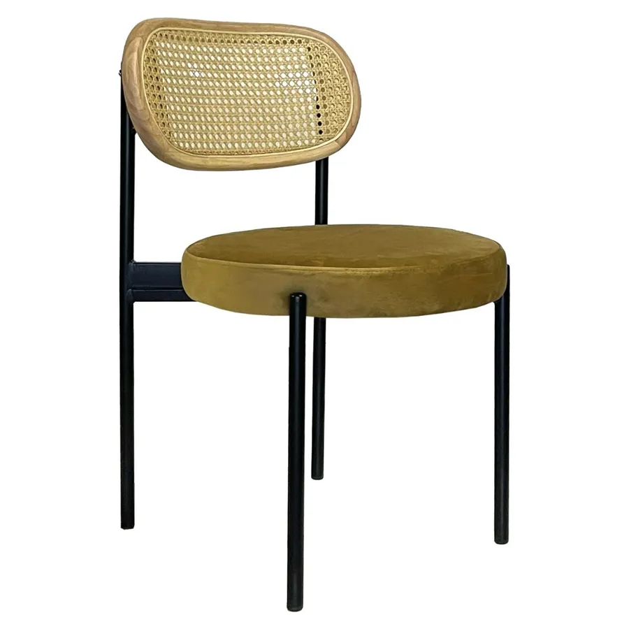 Стул Modern Black, Natural Rotango + Golden Ocher - Фото основное 1
