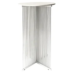 Коктейльный стол Shredder White Circle c белой столешницей