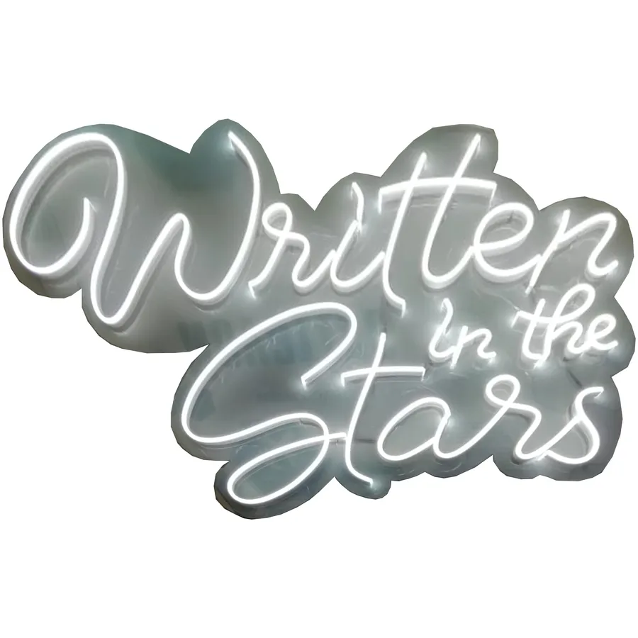 Неоновая надпись "Written in the stars" - Фото миниатюра 1