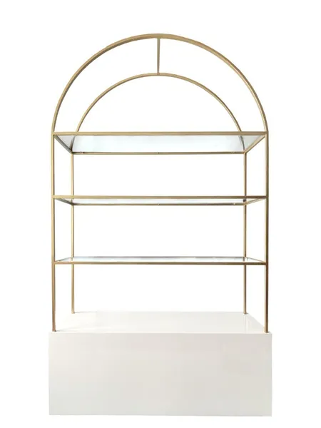 Стеллаж с белой тумбой Archie White Gold - Фото основное 1