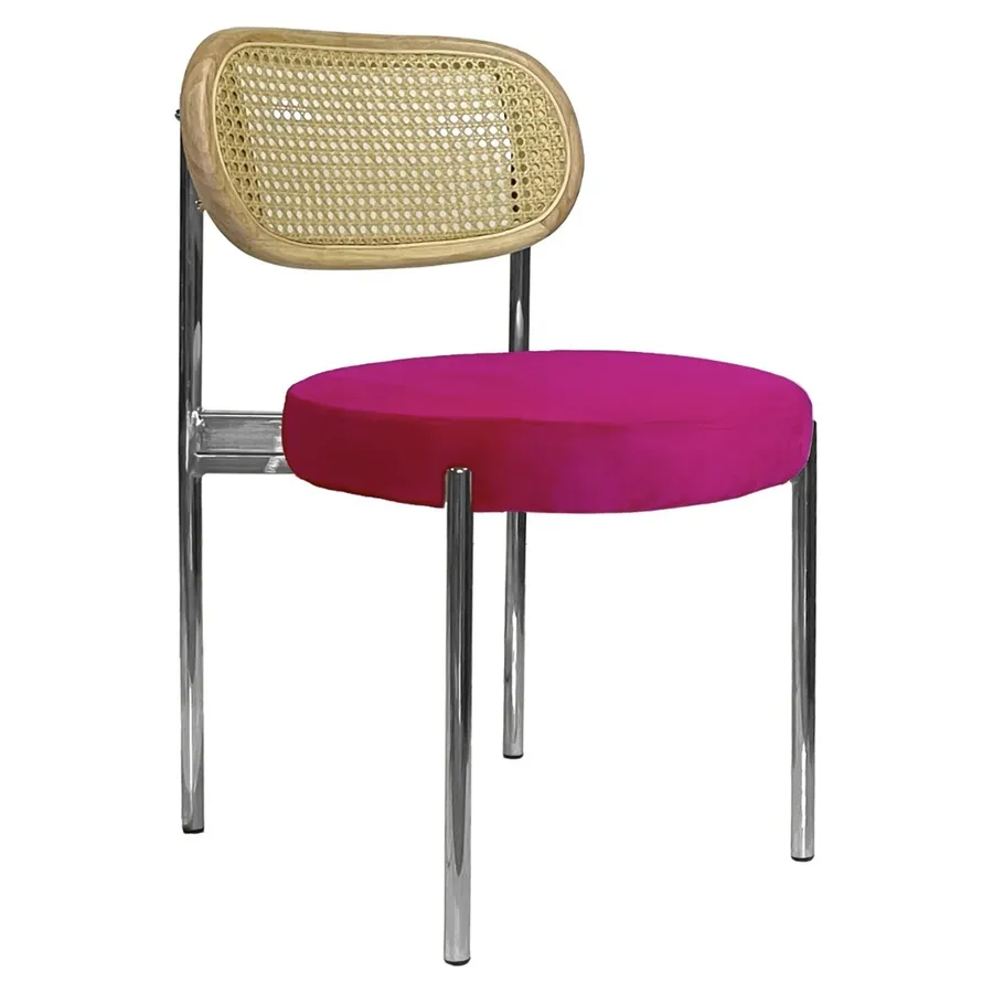 Стул Modern Silver, Natural Rotango + Inviting fuchsia - Фото миниатюра 1