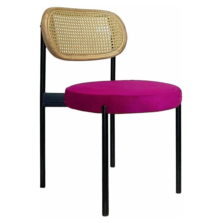 Стул Modern Black, Natural Rotango + Inviting fuchsia - Фото основное 1