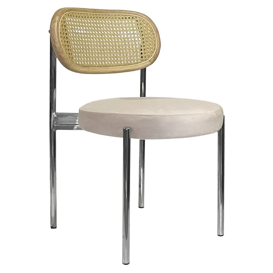 Стул Modern Silver, Natural Rotango + Cream Bisquit - Фото миниатюра 1