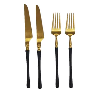 Столовые приборы Delhi, черные, 4 предмета