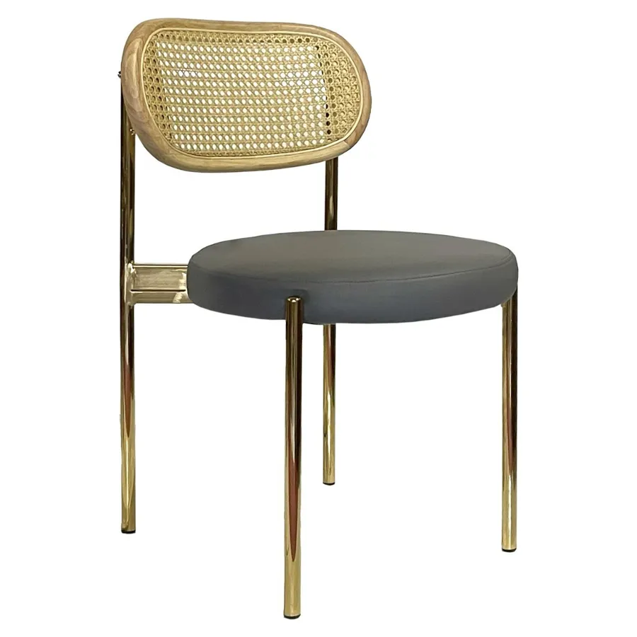 Стул Modern Gold, Natural Rotango + Basic серый (ЭКО-КОЖА) - Фото основное 1