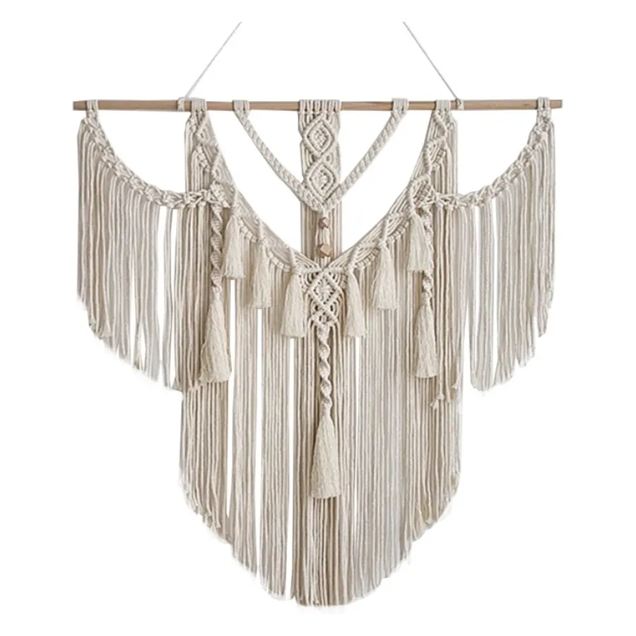 Панно декоративное из макраме Boho Tassel - Фото миниатюра 1