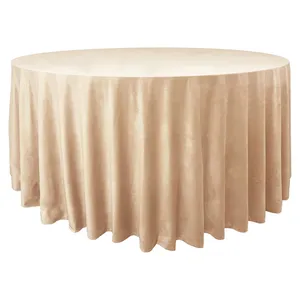Скатерть велюр, круглая, нежный персик