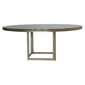 Стол Corners круглый, зеркальный + золото