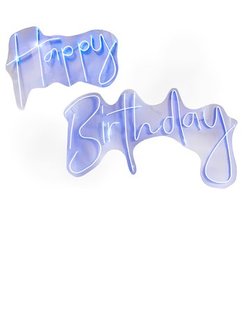 Неоновая вывеска «Happy Birthday blue» - Фото основное 1