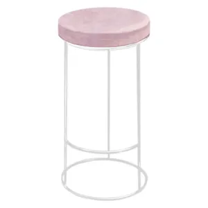 Барный стул бело-розовый