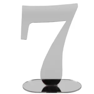 Номер стола зеркальный серебро