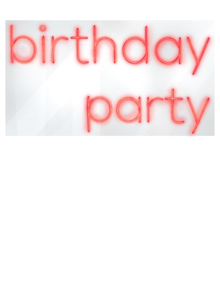 Неоновая вывеска "Birthday party" - Фото основное 1