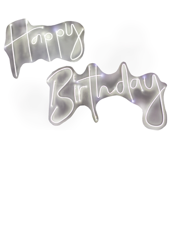 Неоновая вывеска «Happy Birthday white» - Фото основное 1