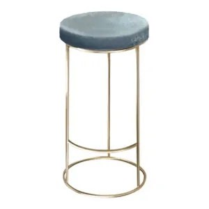Стул барный золото-голубой