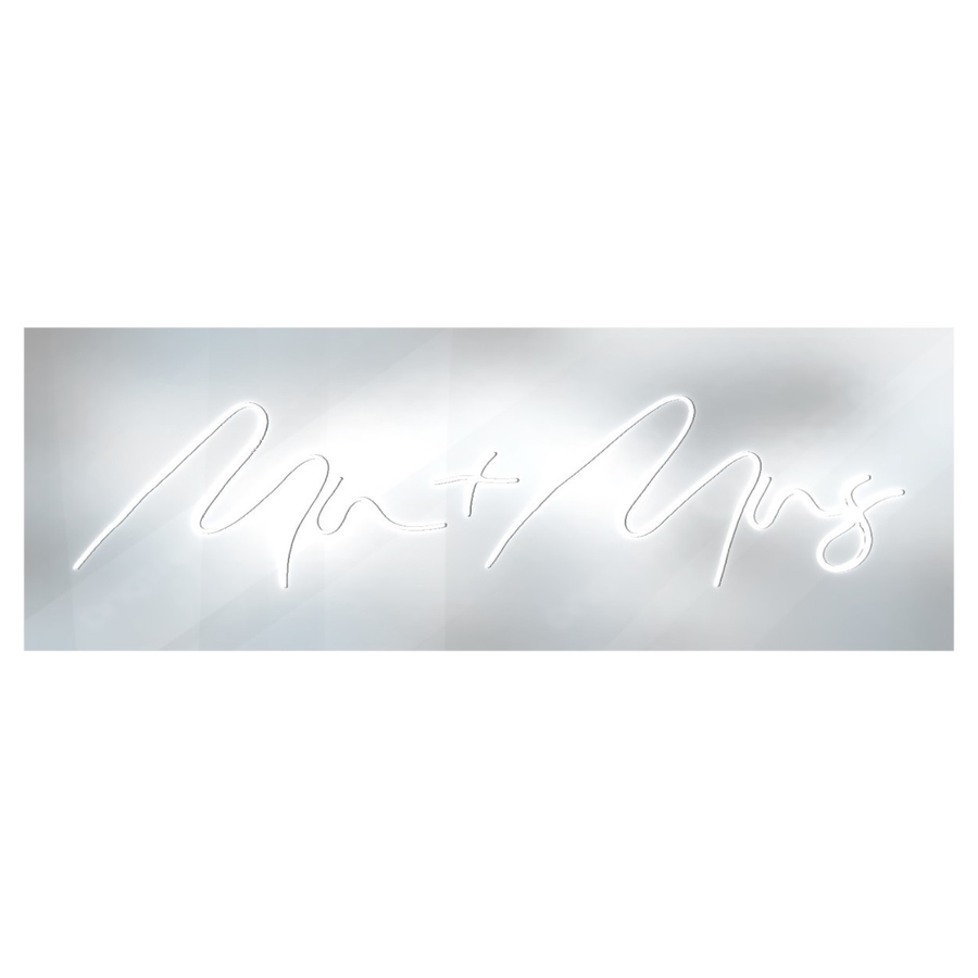 Неоновая вывеска Mr. + Mrs белая - Фото миниатюра 1