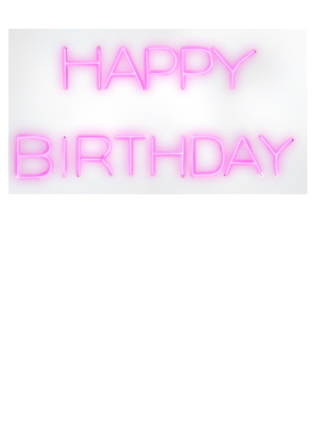 Неоновая вывеска Happy Birthday розовая - Фото основное 1