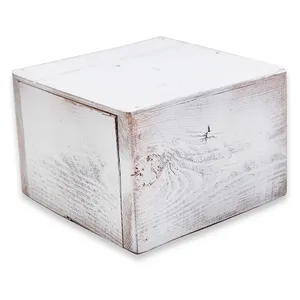 Кашпо деревянное белое