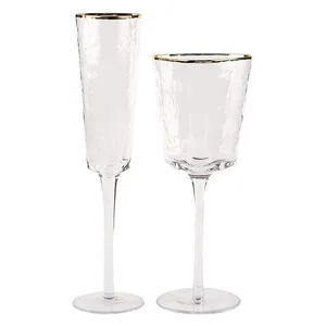 Набор бокалов "Bloom" нежно-розовые с золотым кантом321