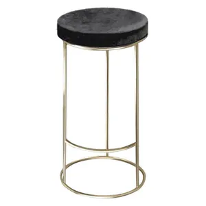 Барный стул золото, черный бархат