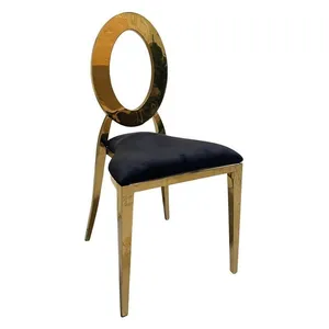 Каркас стула золото с черной подушкой