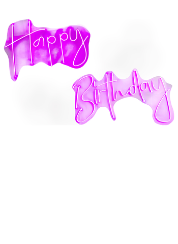 Неоновая вывеска «Happy Birthday pink» - Фото основное 1
