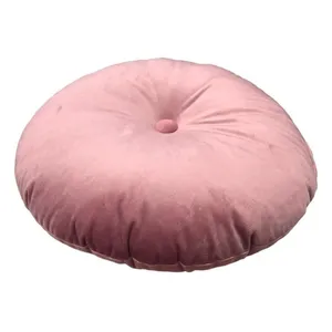 Подушка круглая, пыльно-розовый бархат