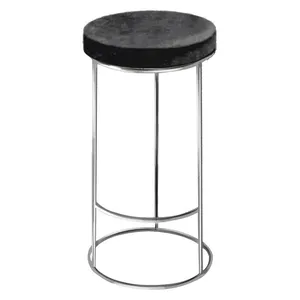 Барный стул серебро-черный