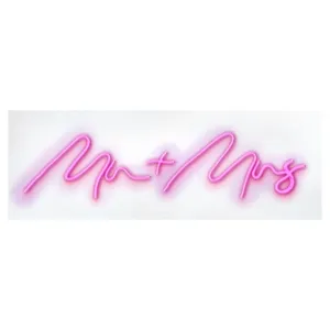 Неоновая вывеска  Mr. + Mrs. розовая - Фото 1