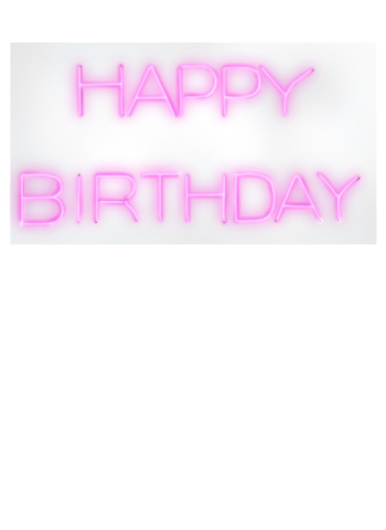 Неоновая вывеска Happy Birthday розовая - Фото основное 1