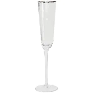 Бокал для шампанского "Bloom" с серебряным кантом