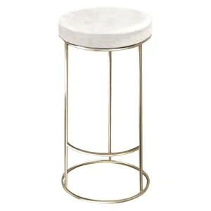 Барный стул золото, кремовый бархат